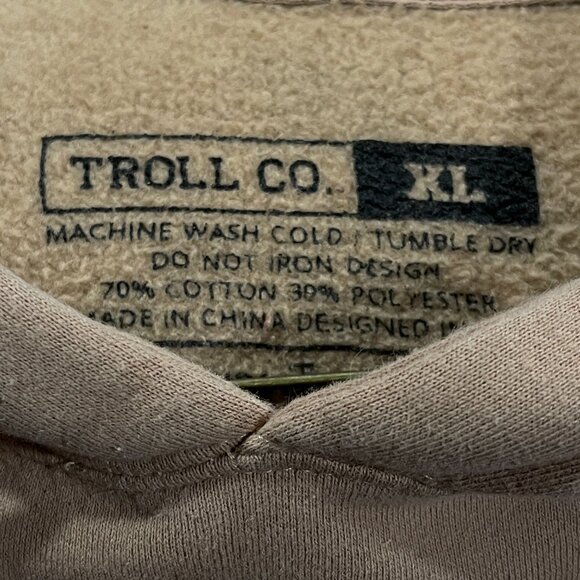 Hoodie Troll Co. XL Tan - Picture 3 of 3